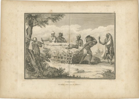 Hindu Funeral Ceremony, Vaishnavite Rites, Sonnerat Engraving, Paris 1806, view 2