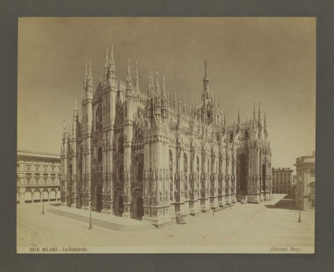 Late 19th-Century Photograph of Milan Cathedral by Edizioni Brogi, circa 1870, close-up 1