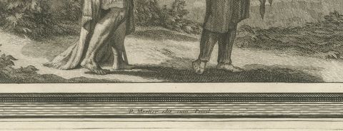 The Fall of Solomon and Ahijah's Prophecy to Jeroboam, Mortier, circa 1700, close-up 1