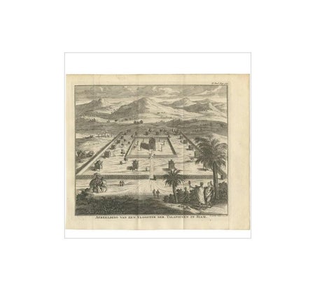 Antique Print of a Monastery of the Talapoin in Siam (Thailand), 1739, view 5