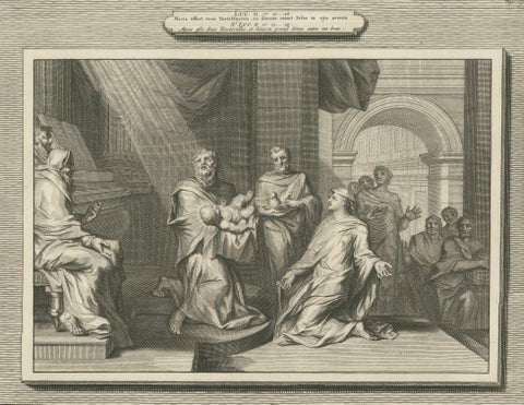 Presentation of Christ in the Temple & Prophetess Anna, Pieter Mortier, ca. 1700, close-up 6