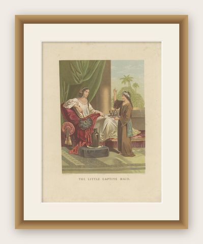 Antique Bible Print of the Little Captive Maid by Kronheim 'c.1860', shown framed