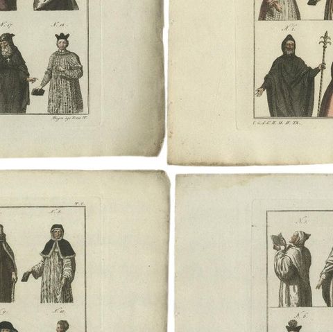 Set of 8 Antique Prints of Religious Figures and Turks in the Middle Ages, close-up 2