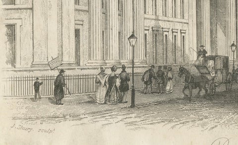 Post Office and St. Paul's Cathedral, London, Engraving by J. Shury, ca. 1850, close-up 4