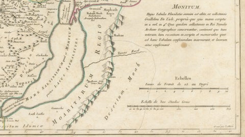 Antique Holy Land Map, Terrae Sanctae Tabula, Guillaume De L’Isle, 1782, close-up 2