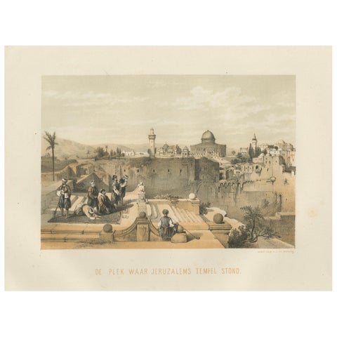 Chromolithograph of the Temple Mount in Jerusalem, Historical View of 1862
