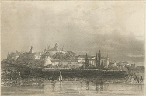 Antique Print of the Ipatievsky Monastery in Russia, 1841, close-up 1