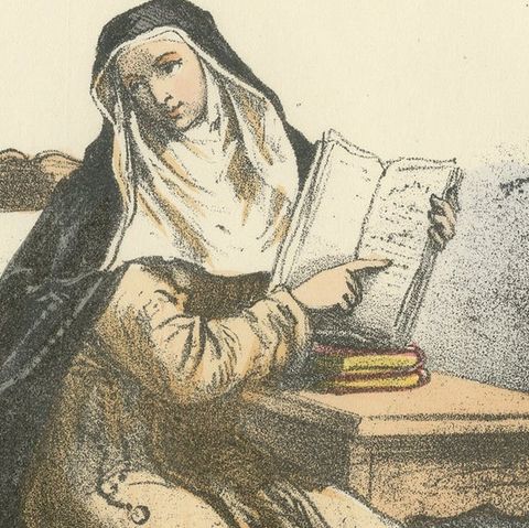 Dominicaine Religious Order Portrait, Handcolored Antique Print, 1862, close-up 1