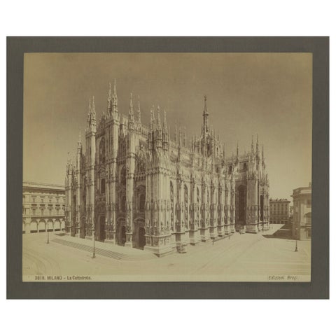 Late 19th-Century Photograph of Milan Cathedral by Edizioni Brogi, circa 1870