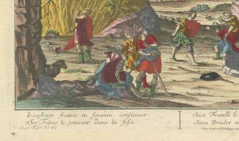 Optical Print of Joseph Thrown into a Pit by His Brothers, 1770, Biblical Scene, close-up 4