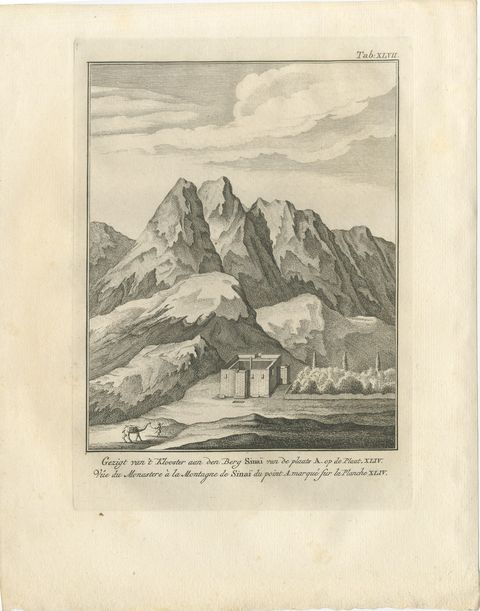 View of the Monastery at Mount Sinai from Point A, Antique Print, 1776, view 2