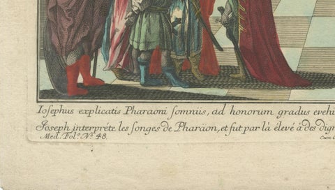 Joseph and Pharaoh, Antique Vue d’Optique by Probst, c.1770, close-up 6