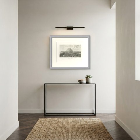 Mount Tabor, Galilee, Antique Steel Engraved View of the Holy Land, circa 1850, shown framed in a room, true to size