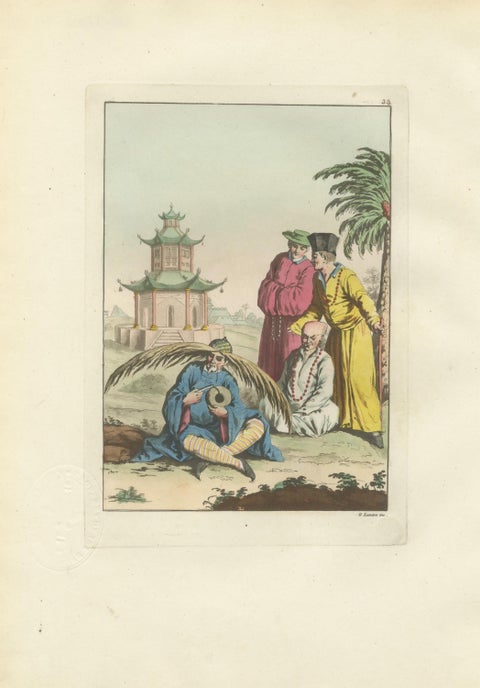 Chinese Costume and Ritual Scenes, Set of Three Ferrario Engravings, Italy 1815, view 3