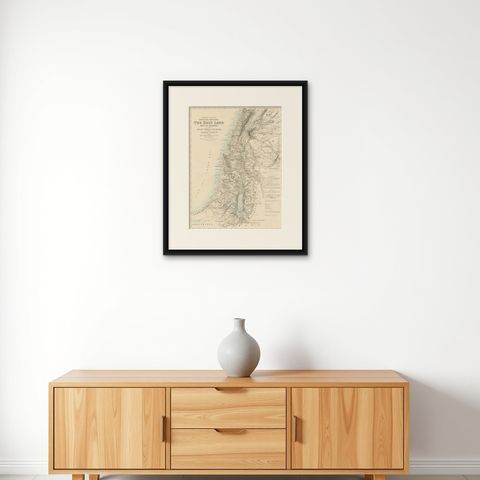 Turkey in Asia: Biblical Regions and the Holy Land from The Royal Atlas (1856), shown framed on a wall, true to size