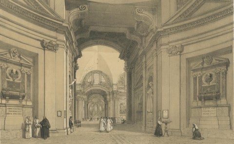 Rome Church Interior, Santa Maria degli Angeli, Benoist 1869, close-up 2