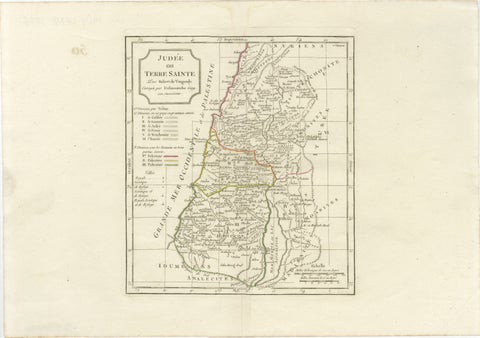 Antique Holy Land Map, Judée ou Terre Sainte, Robert de Vaugondy, 1806, view 2