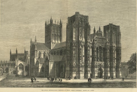 Antique Print of Wells Cathedral from the Illustrated London News, 1879, view 2