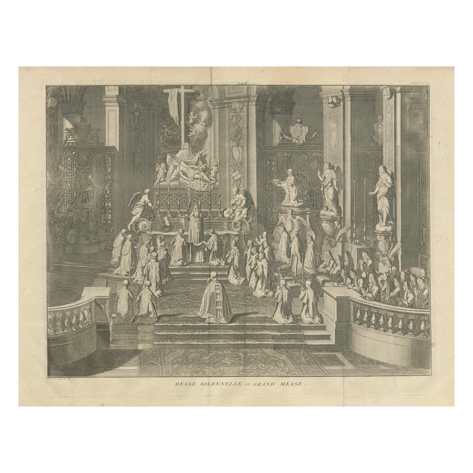 Solemn High Mass Celebration, Bernard Picart, 1725, Engraving