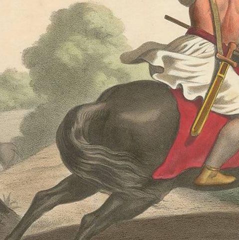 Antique Religious Print, Absalom's Rebellion, Histoire Sainte, Ancien Testament, close-up 2