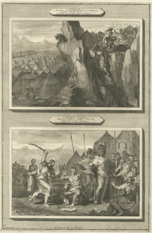 Jonathan Attacks the Philistines and Samuel Slays Agag, Mortier circa 1700