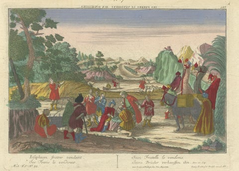 Optica Print of Joseph Sold by His Brothers to Ishmaelites, 1770 -Biblical Scene, close-up 1