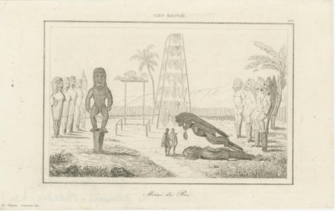 Ancient Hawaiian Temples & Royal Sacred Sites, Pair of Small Engravings, 1836, view 2