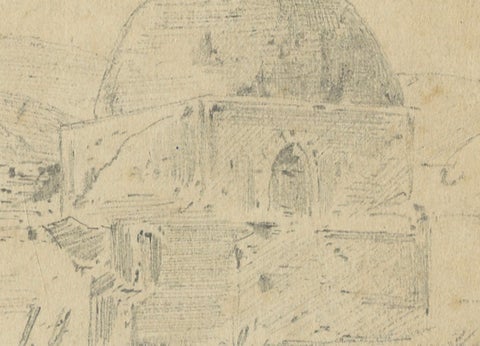 Historic View of Damascus and Burial Site of a Prophet's Wife, Anonymus, 1869, close-up 2