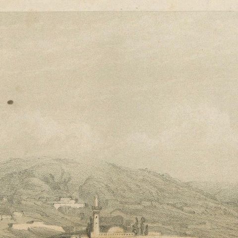 1862 Chromolithograph of Nazareth, Biblical Landscape After David Roberts, close-up 4
