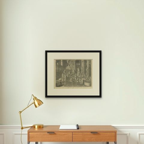 Solemn High Mass Celebration, Bernard Picart, 1725, Engraving, shown framed on a wall, true to size