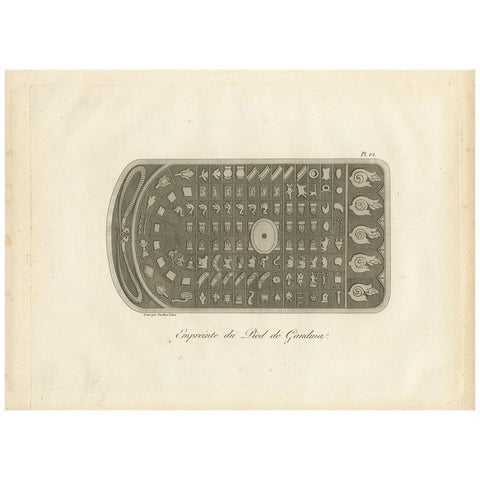Antique Print of Buddha's Footprint by Symes (1800)