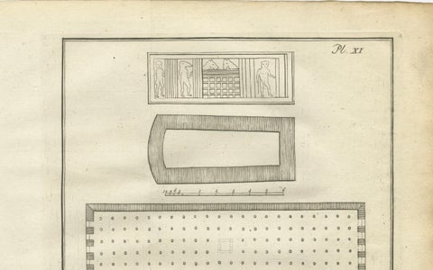 Mosque of Amr, Old Cairo & Sarcophagus Design, Architectural Print, Egypt 1776, close-up 4