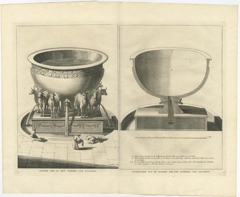 The 'Brazen Sea' in Solomon's Temple and a Cross Section of the Brazen Sea, 1725, view 2