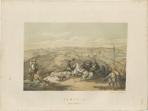 19th-Century Chromolithograph of Samaria, Israël, Historical Biblical Scene, view 2
