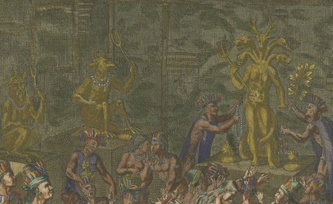 Religious Ceremony of the Inhabitants of the Island of Hispaniola, 1734, close-up 4