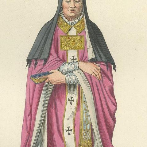 Antique Print of a Canon Nun by Bonnard, '1860', close-up 2