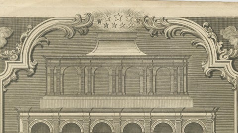 Antique Westminster Abbey Monument Engraving, Vertue, England, c.1735, close-up 2