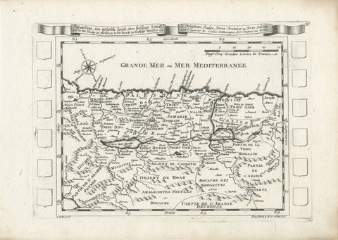 Antique Map of the Holy Land Palestine & Jerusalem, Elias Baeck ca. 1700