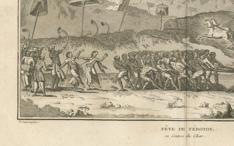 Hindu Festival Procession with Vishnu Cart, Engraving after Sonnerat, 1806, close-up 1