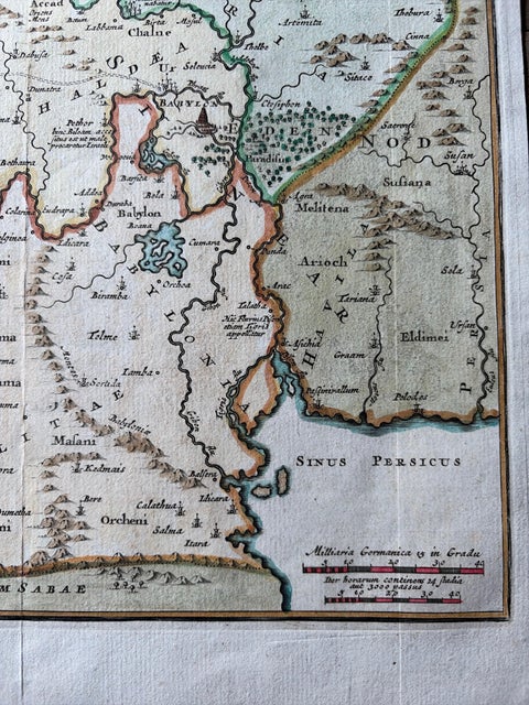 Antique Map of the Holy Land and Paradise, Terrae Canaan Map, c.1720, view 4