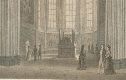 Uppsala Cathedral Memorial Chapel, Gustavianska Grafkoret, Lithograph 1877, close-up 4