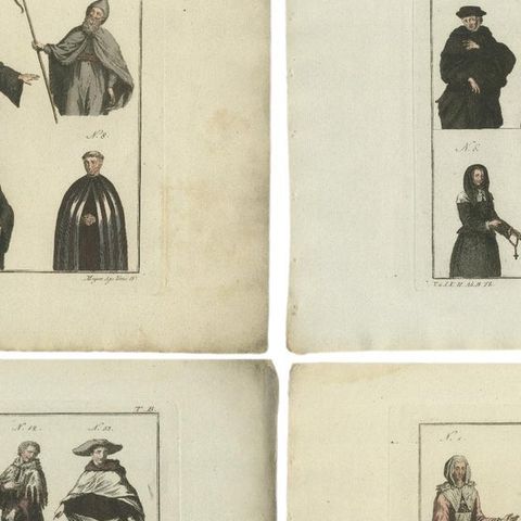 Set of 8 Antique Prints of Religious Figures and Turks in the Middle Ages, close-up 1