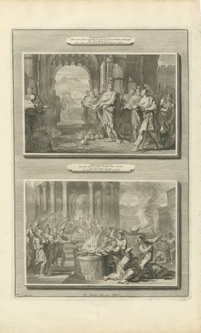 Jehu and the Heads of Ahab's Sons and Baal's Prophets Slain, Mortier, circa 1700