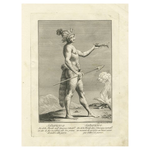 Saturiova: The Warrior King of Florida Performing a Ritual Sacrifice, c.1790
