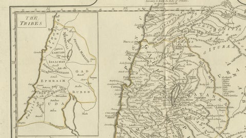 1767 D’Anville Map of the Holy Land: Ancient Divisions and Biblical Geography, close-up 4