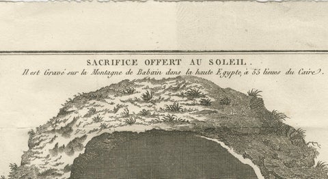 Sacrifice Offered to the Sun, Antique Engraving, Upper Egypt, c.1790, close-up 1