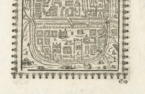 17th Century Woodcut Map of Jerusalem from Abraham Saur’s Städte-Buch, 1658, close-up 4