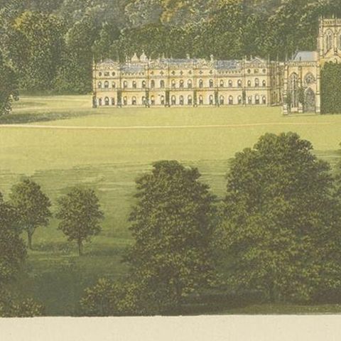 Antique Print of Milton Abbey by Morris, 'circa 1880', close-up 2