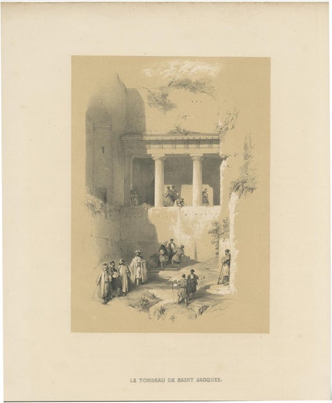 Old Print of Tomb of Jacob, Israel, ca.1845, view 2