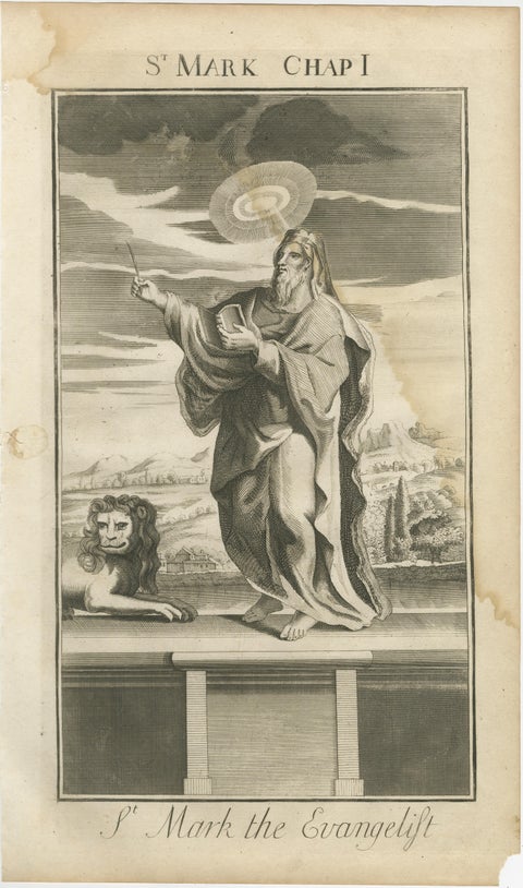Biblical Engravings, St. Mark, Healing Bartimeus & Descent from the Cross, 1735, view 5